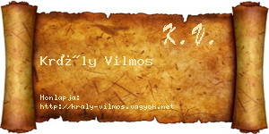 Krály Vilmos névjegykártya